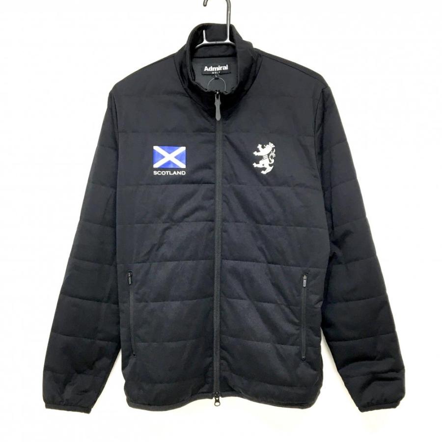 Admiral メンズ中綿ジャケット サイズL Admiral（アドミラル） 【美品】アドミラル 中綿ジャケット 黒 ロゴ