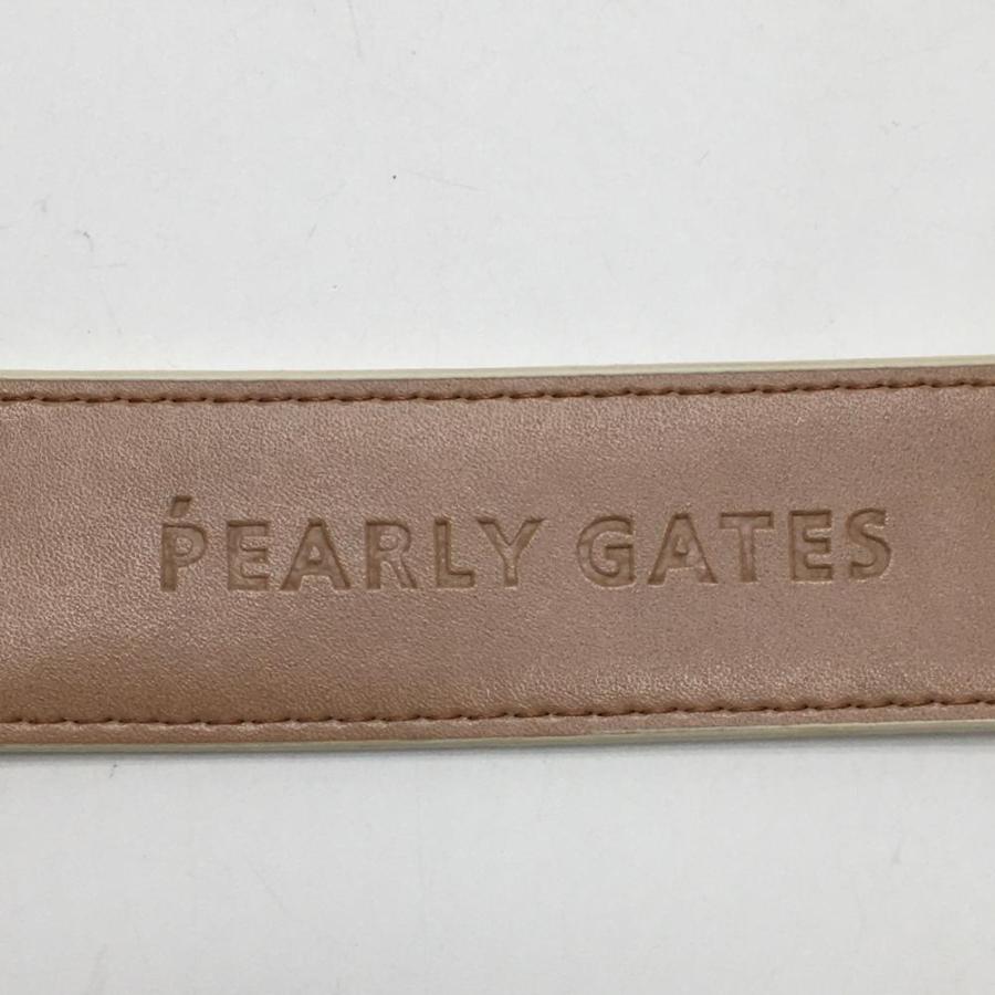 PEARLY GATES（パーリーゲイツ） ベルト 白 型押しニコちゃん スマイル