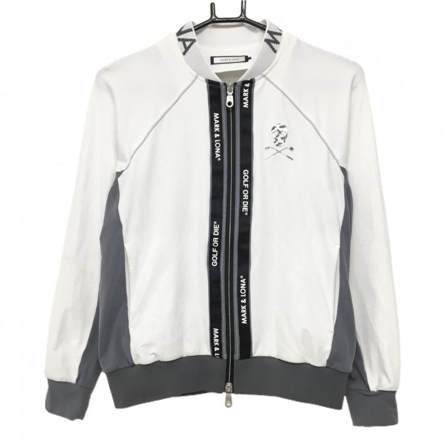 MARK&LONA（マークアンドロナ） ジャケットブルゾン 白×黒 ジップロゴ