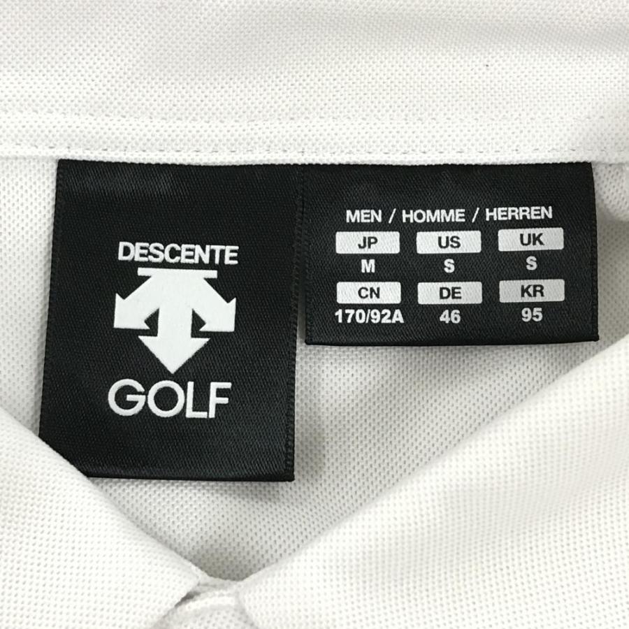 DESCENTE GOLF 【美品】デサントゴルフ 半袖ポロシャツ 白×グレージュ