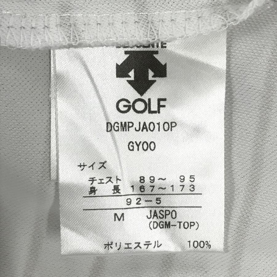 DESCENTE GOLF 【美品】デサントゴルフ 半袖ポロシャツ 白×グレージュ