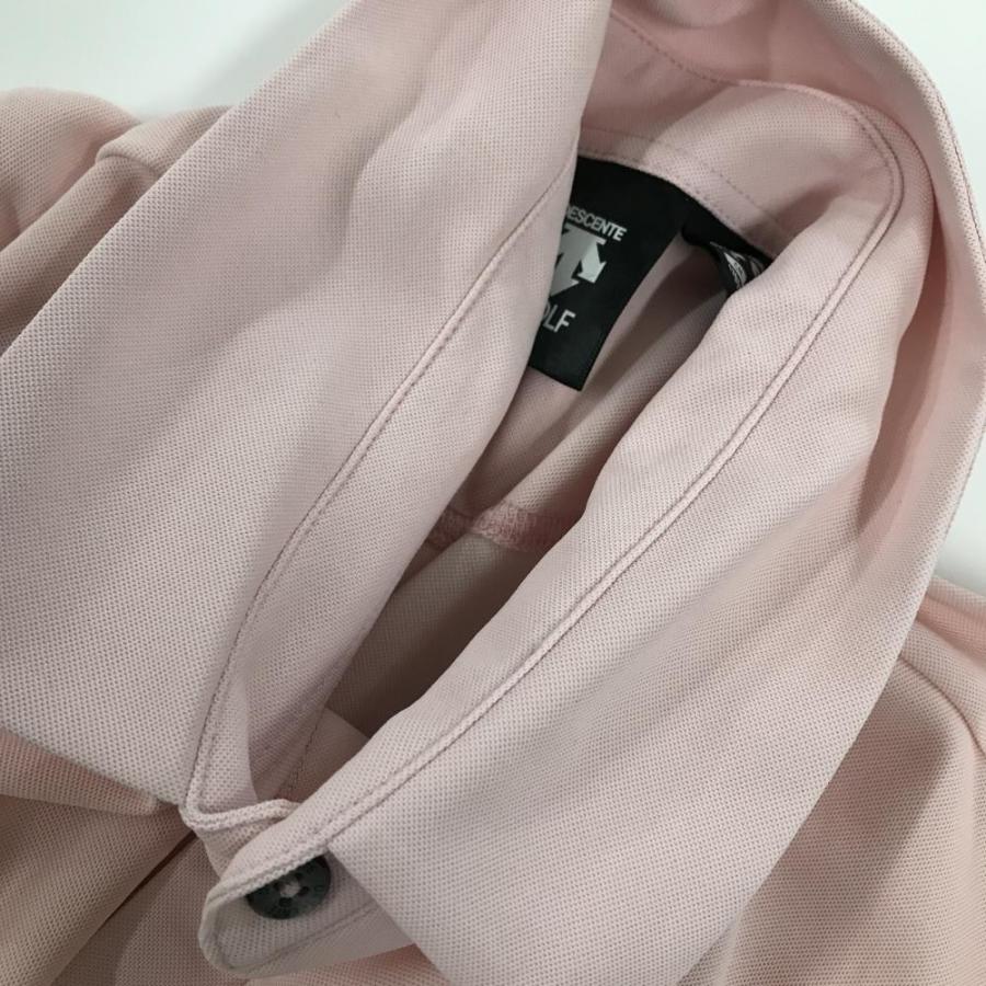 DESCENTE デサント 半袖ポロシャツ ライトピンク×白 ロゴ