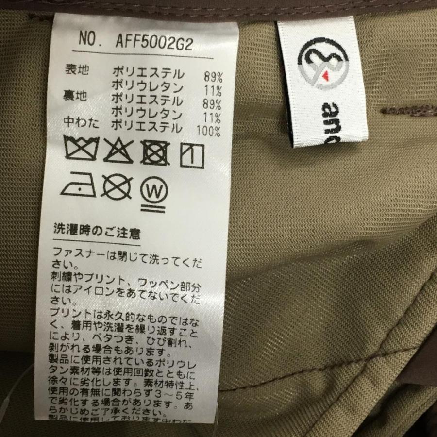 and per se（アンパスィ） 中綿パンツ ブラウン ロゴレッド 裾ドロー