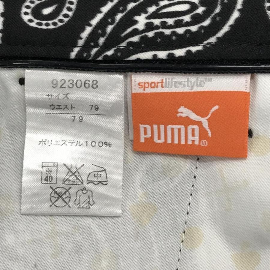 PUMA（プーマ） 【超美品】プーマ ハーフパンツ 黒×白 ペイズリー ロゴ