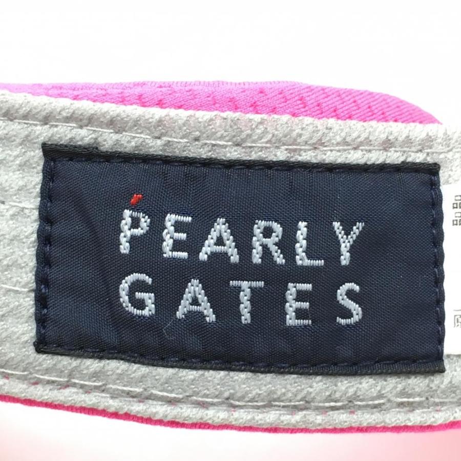 PEARLY GATES（パーリーゲイツ） サンバイザー ピンク×白 ロゴ刺しゅう