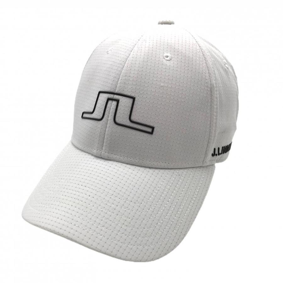 J.LINDEBERG（ジェイリンドバーグ） キャップ 白 メッシュ調生地 ロゴ