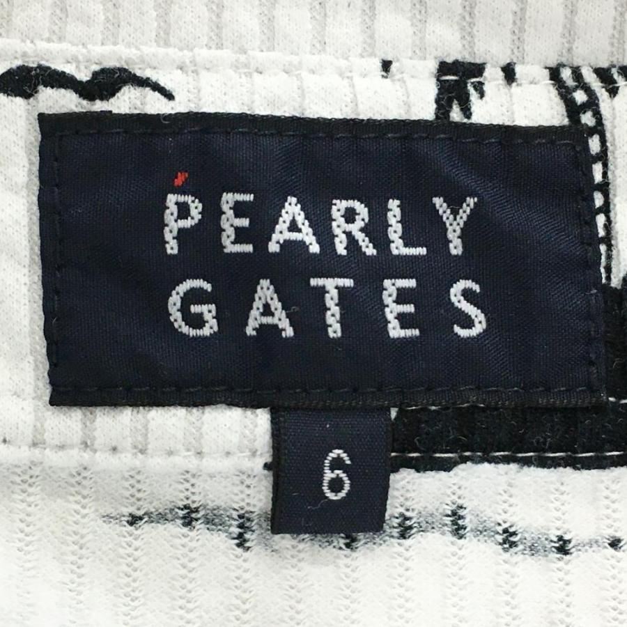 PEARLY GATES（パーリーゲイツ） 半袖ポロシャツ 白×黒 ヤシの木柄