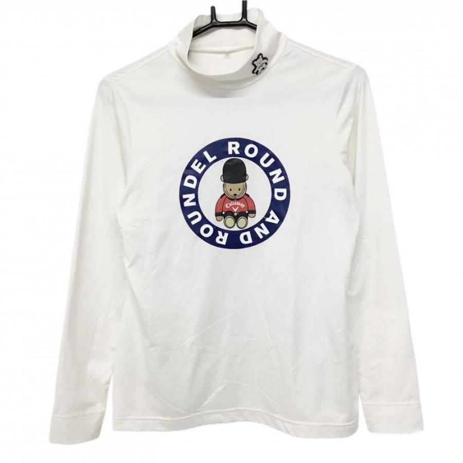 Callaway（キャロウェイ） 長袖ハイネックシャツ 白×ブルー クマ柄