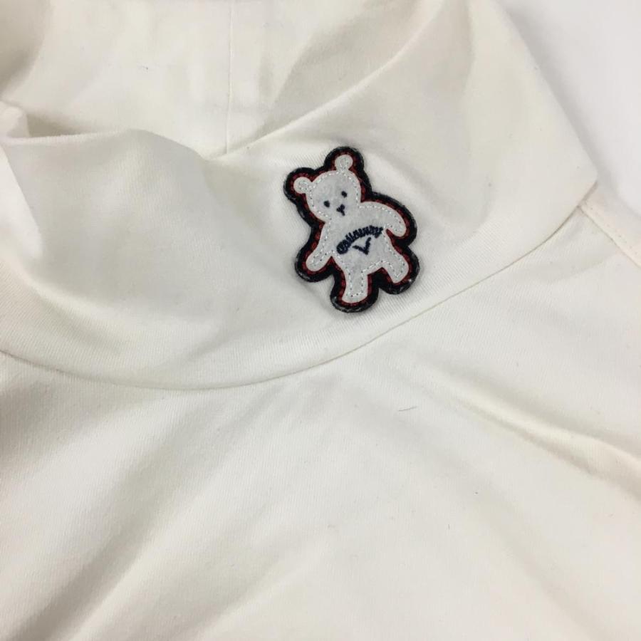 Callaway（キャロウェイ） 長袖ハイネックシャツ 白×ブルー クマ柄