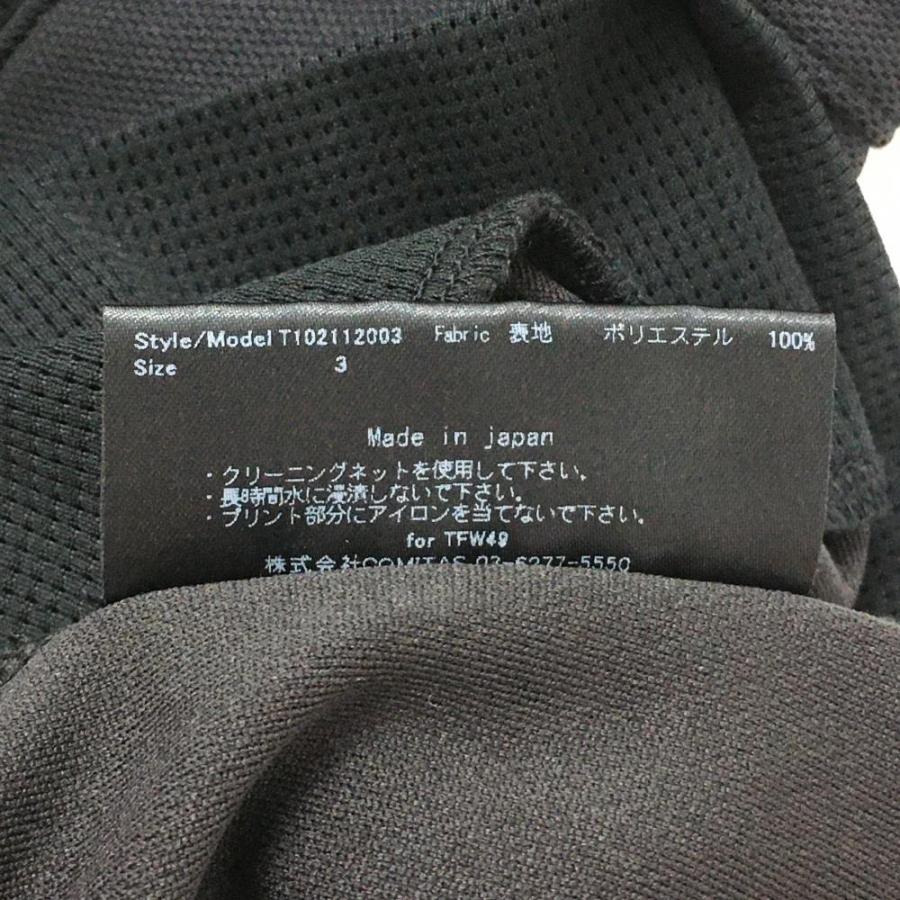TFW49 【美品】TFW49 半袖ポロシャツ 黒 ロゴ白 袖口・裾メッシュ