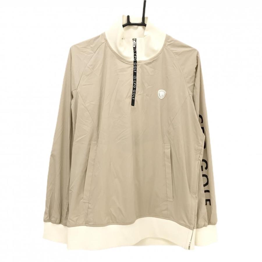 CPG GOLF 【新品】CPG ハイネックブルゾン ベージュ×アイボリー ハーフ