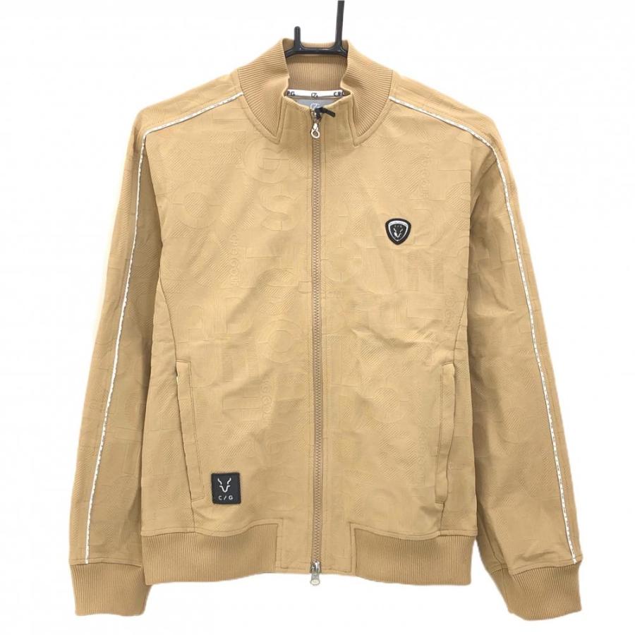 【新品】CPGゴルフ　ジャケット CPG GOLF 【新品】CPG ジャケットブルゾン ベージュ×白 英字地
