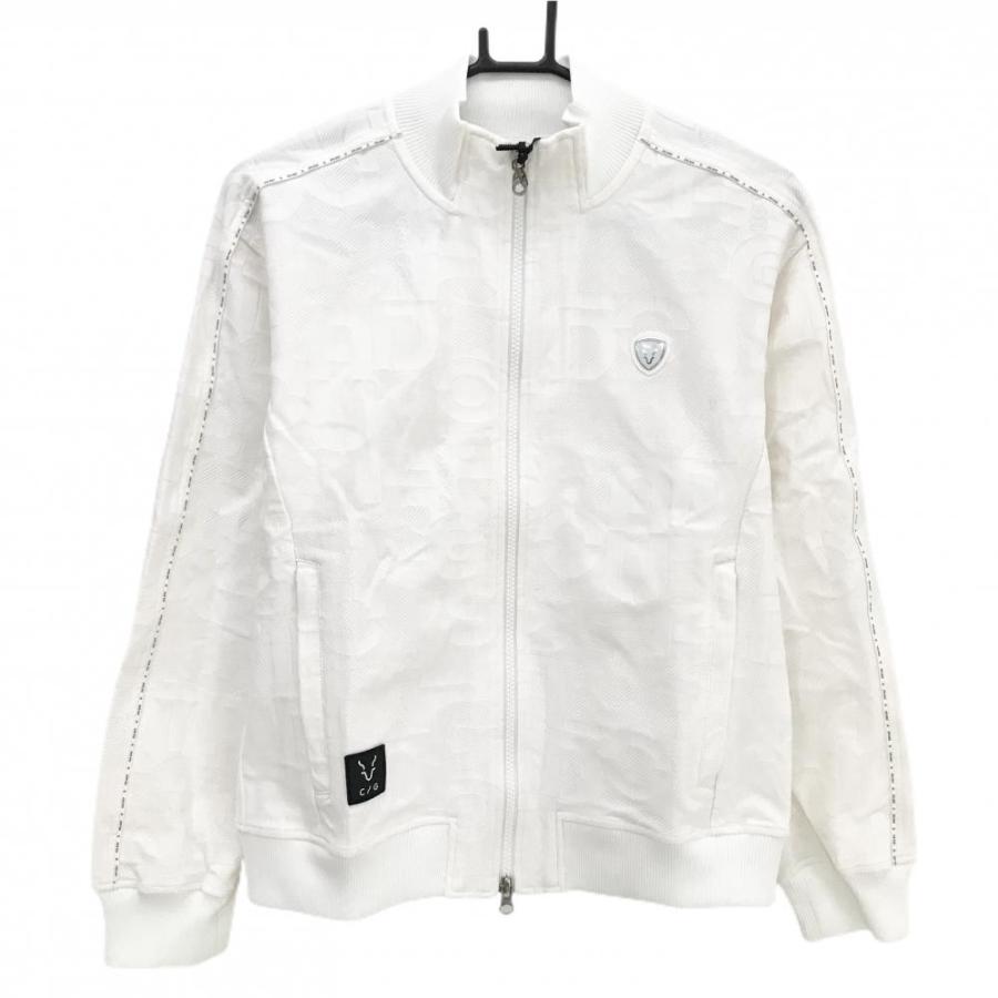 CPG GOLF 【新品】CPG ジャケットブルゾン 白 英字地模様 肩・袖ロゴ