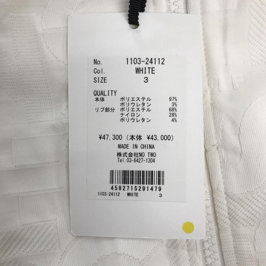 CPG GOLF 【新品】CPG ジャケットブルゾン 白 英字地模様 肩・袖ロゴ