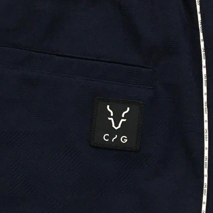 CPG GOLF 【新品】CPG パンツ ネイビー 英字地模様 サイドロゴライン
