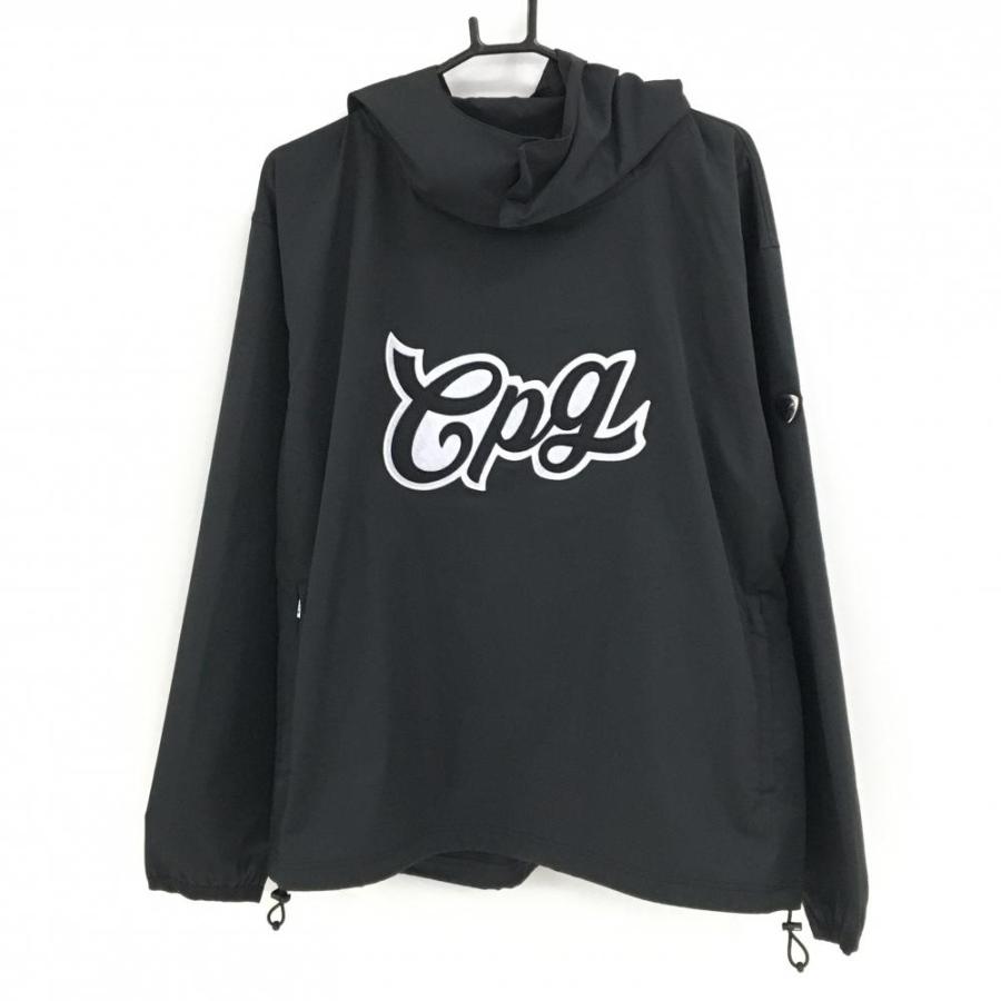 CPG GOLF 【新品】CPG フード付きブルゾン 黒×白 袖立体ロゴ フード