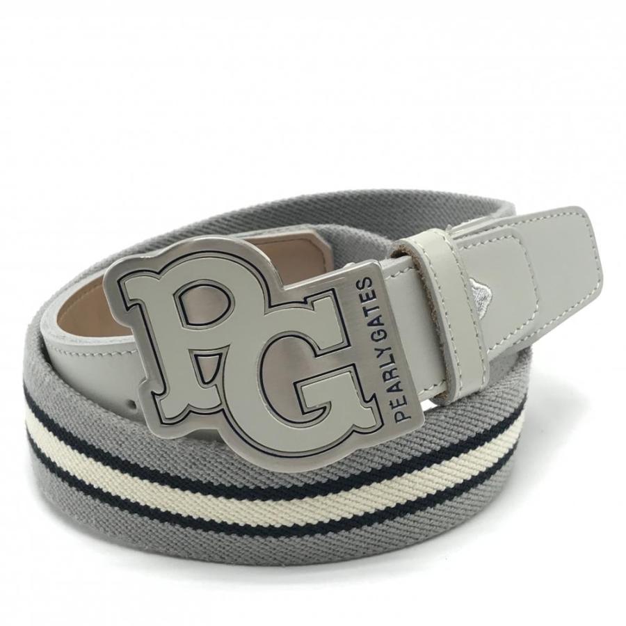 パーリーゲイツ グレー ベルト PEARLY GATES パーリーゲイツ トップ式ベルト グレー ロゴ レディース