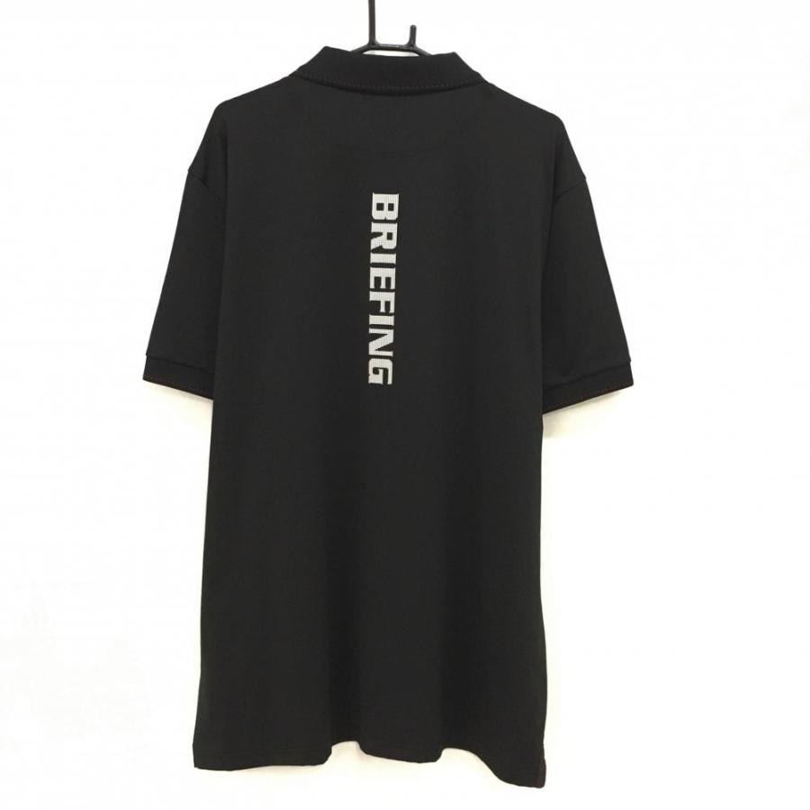 【超美品】ブリーフィング 半袖ポロシャツ 黒×白 背面ロゴ メンズ XXXL ゴルフウェア 2024年モデル 大きいサイズ BRIEFING