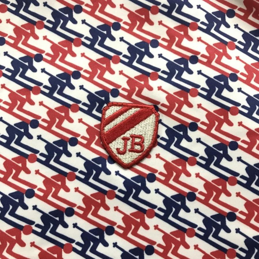 Jack Bunny!!（ジャックバニー） 長袖ポロシャツ 白×レッド スキーヤー