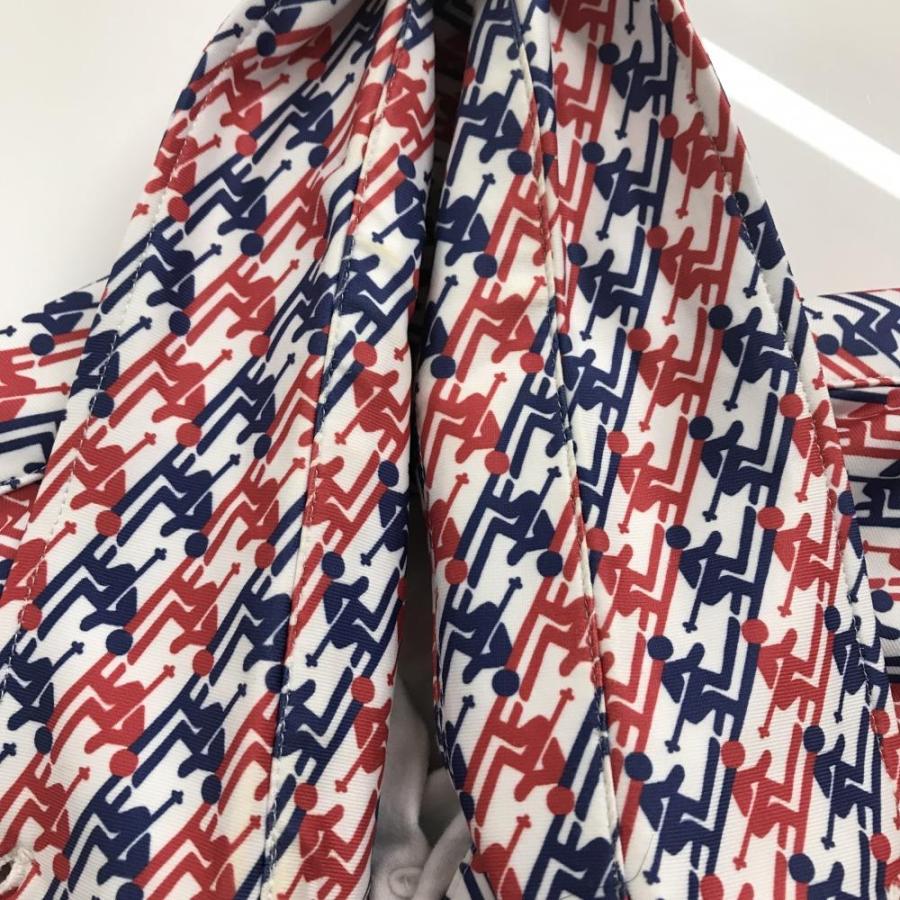 Jack Bunny!!（ジャックバニー） 長袖ポロシャツ 白×レッド スキーヤー