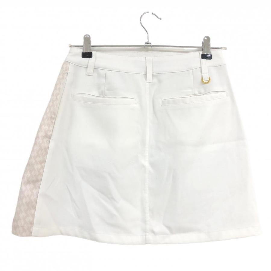 Resurrection レディース ゴルフスカート ホワイト S Resurrection 【超美品】レザレクション スカート 白×ベージュ 一部柄