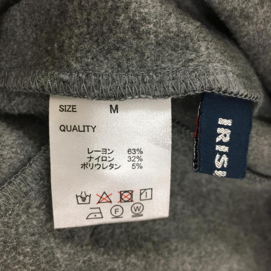 未使用品　IRISHMAN アイリッシュマン　裏起毛 ナイロン ジップパーカー 美品】アイリッシュマン ジップパーカー グレー ロゴプリント 裏起毛
