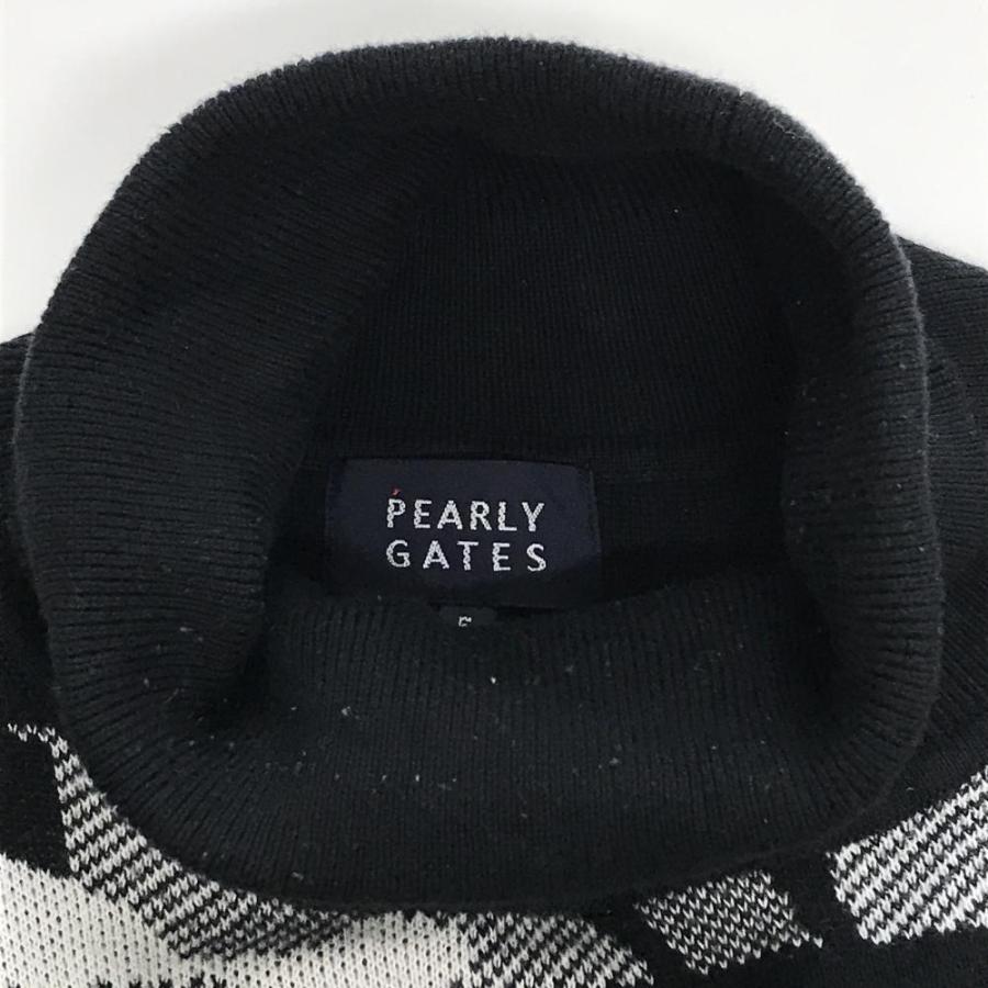 PEARLY GATES パーリーゲイツ タートルネックセーター 黒×白