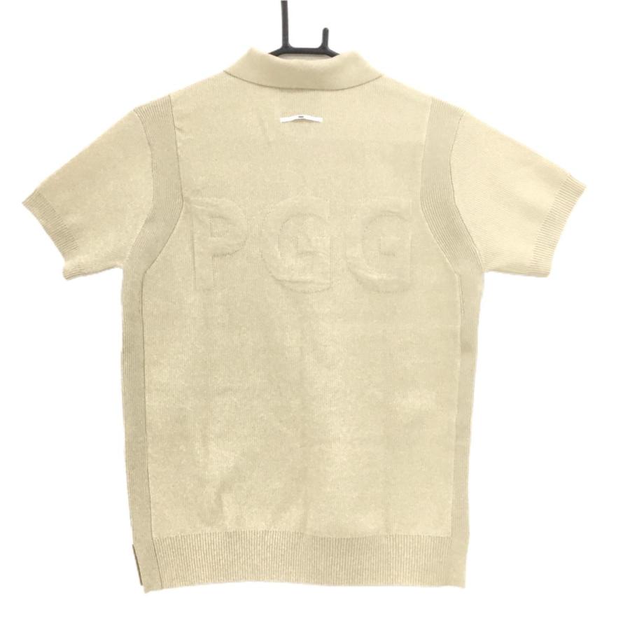 【美品】PGGパーリーゲイツ 半袖ニットポロシャツ ベージュ  レディース 0(S) ゴルフウェア 2024年モデル PEARLY GATES PGG 【美品】PGGパーリーゲイツ 半袖ニットポロシャツ ベージュ