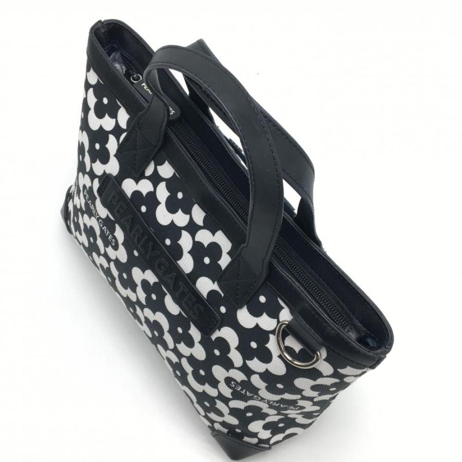 PEARLY GATES 【美品】パーリーゲイツ カートバッグ 黒×白 花柄ゴルフ