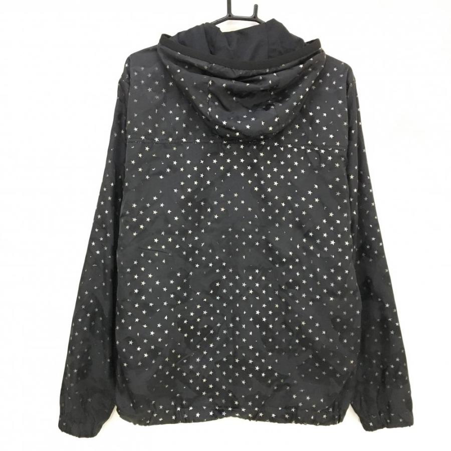 MARK&LONA マークアンドロナ ジップパーカー 黒×シルバー 星総柄