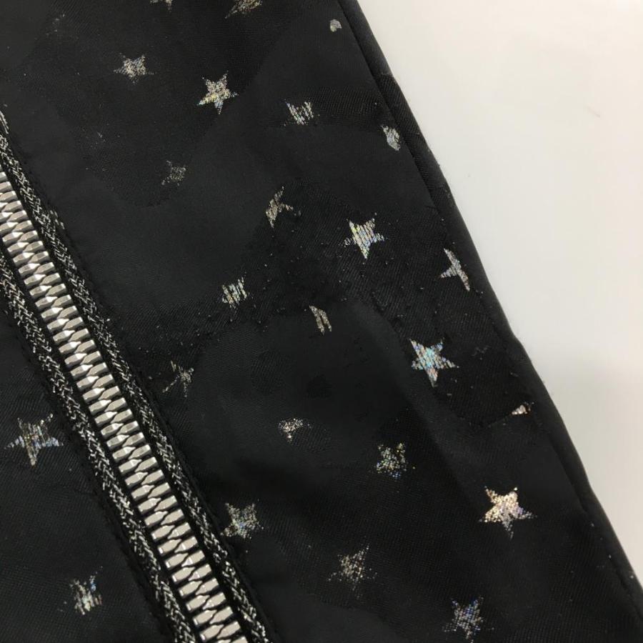 MARK&LONA マークアンドロナ ジップパーカー 黒×シルバー 星総柄