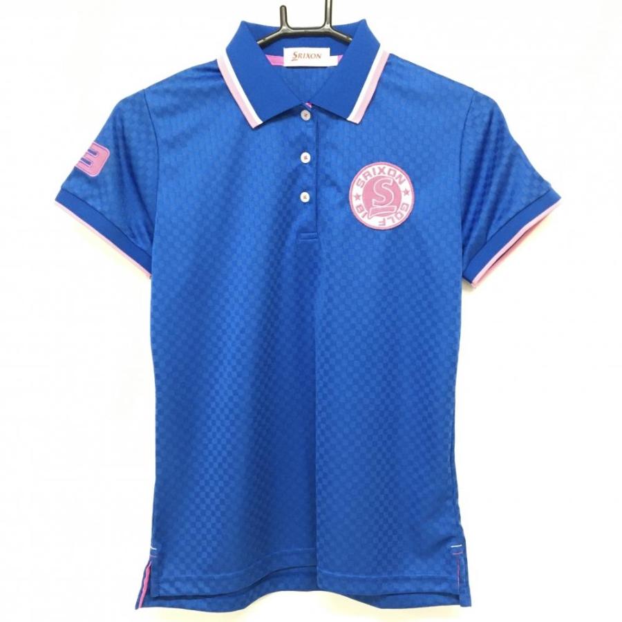 SRIXON 【超美品】スリクソン 半袖ポロシャツ ブルー×ピンク ブロック