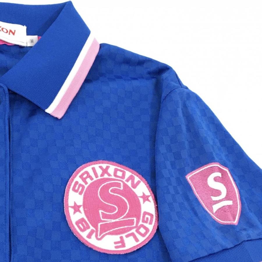SRIXON 【超美品】スリクソン 半袖ポロシャツ ブルー×ピンク ブロック