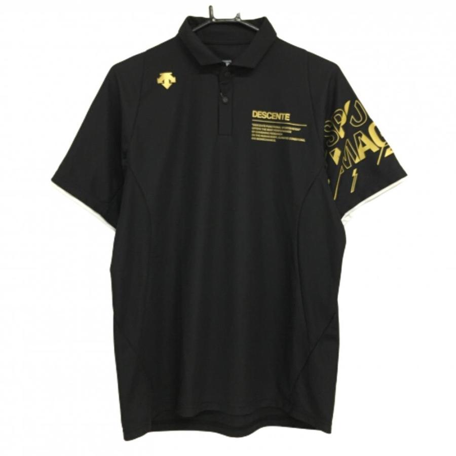 DESCENTE（デサント） 【新品】デサント 半袖ポロシャツ 黒×ゴールド