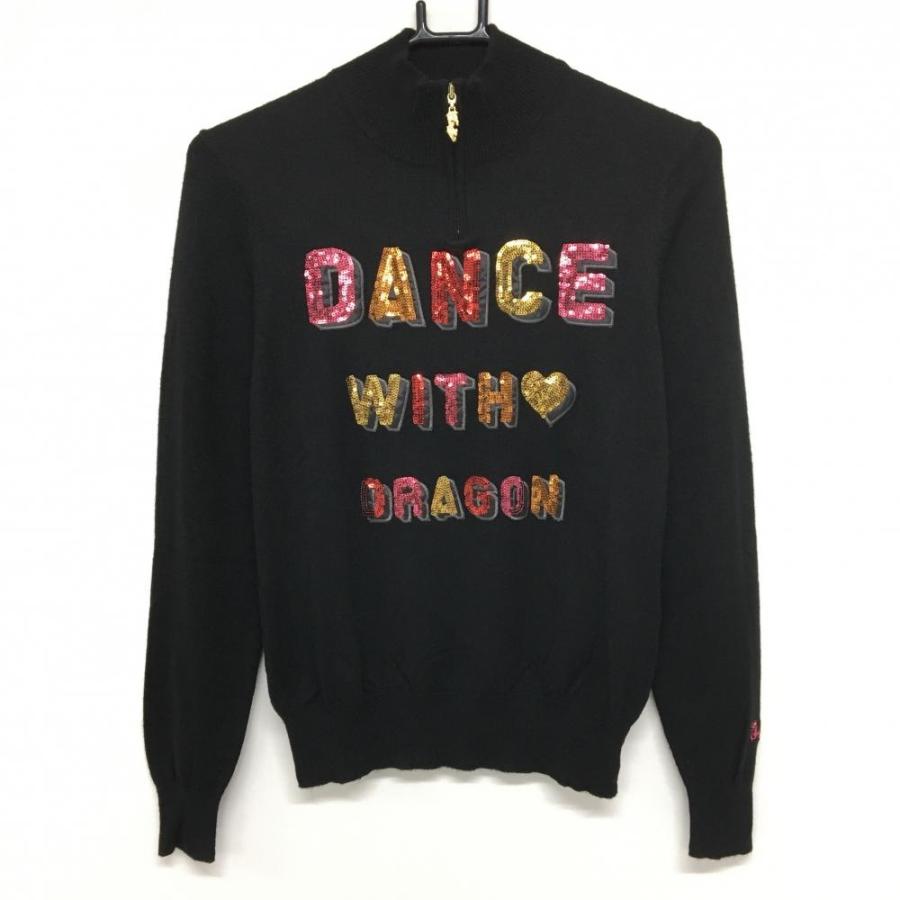 超美品】ダンスウィズドラゴン 長袖ハイネックシャツ レッド×黒 スカル