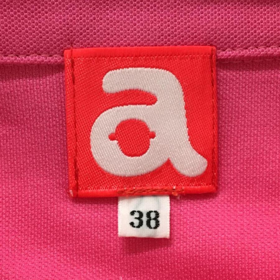 アルチビオ　サイズ40 Lサイズ相当　ピンク archivio（アルチビオ） 半袖ポロシャツ ピンク×白 スタッズ てんとう