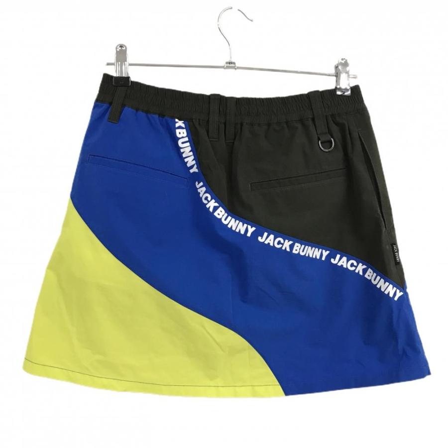 Jack Bunny!!（ジャックバニー） スカート ブルー×イエロー ロゴ
