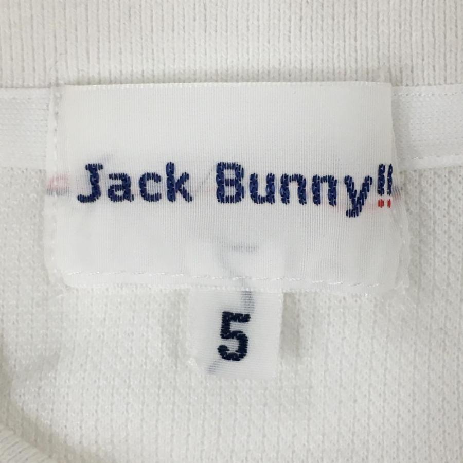 Jack Bunny!!（ジャックバニー） 半袖ポロシャツ 白×ネイビー ロゴ