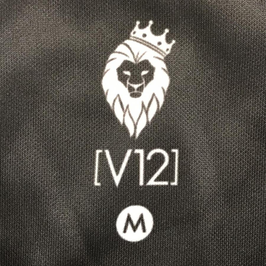 V12（ヴィ・トゥエルヴ） 【超美品】V12 半袖ポロシャツ 黒×白 総柄 胸