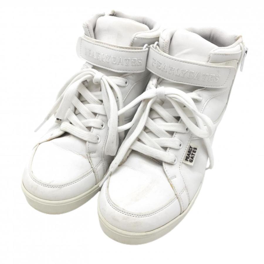 新品【PEARLY GATES 】 ゴルフシューズ 24.0ハイカット　ホワイト PEARLY GATES（パーリーゲイツ） ハイカットゴルフシューズ 白 053