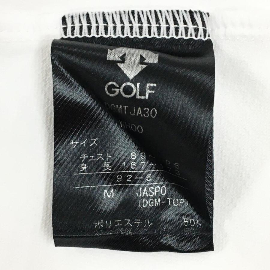 DESCENTE GOLF 【美品】デサントゴルフ 半袖ポロシャツ 白 ロゴライト