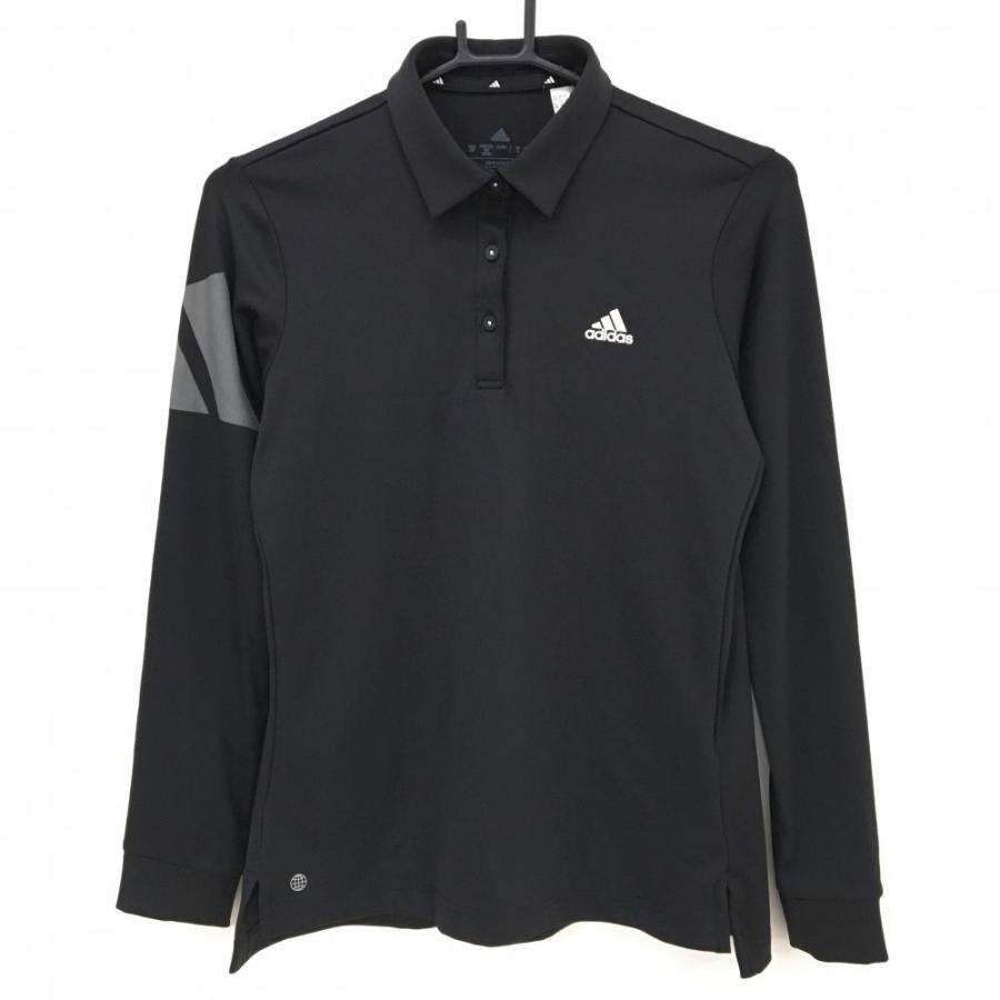 adidas（アディダス） 【超美品】アディダス 長袖ポロシャツ 黒×グレー