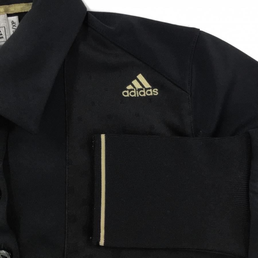 adidas（アディダス） 【超美品】アディダス 長袖ポロシャツ 黒 前身頃