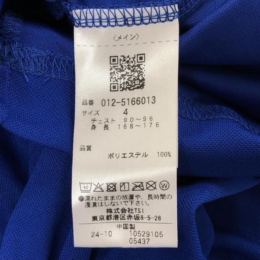 【新品】ニューバランスゴルフ 半袖ハイネックシャツ ブルー×白 ロゴプリント UPF40+ メンズ 4(M) ゴルフウェア 2025年モデル New Balance_5