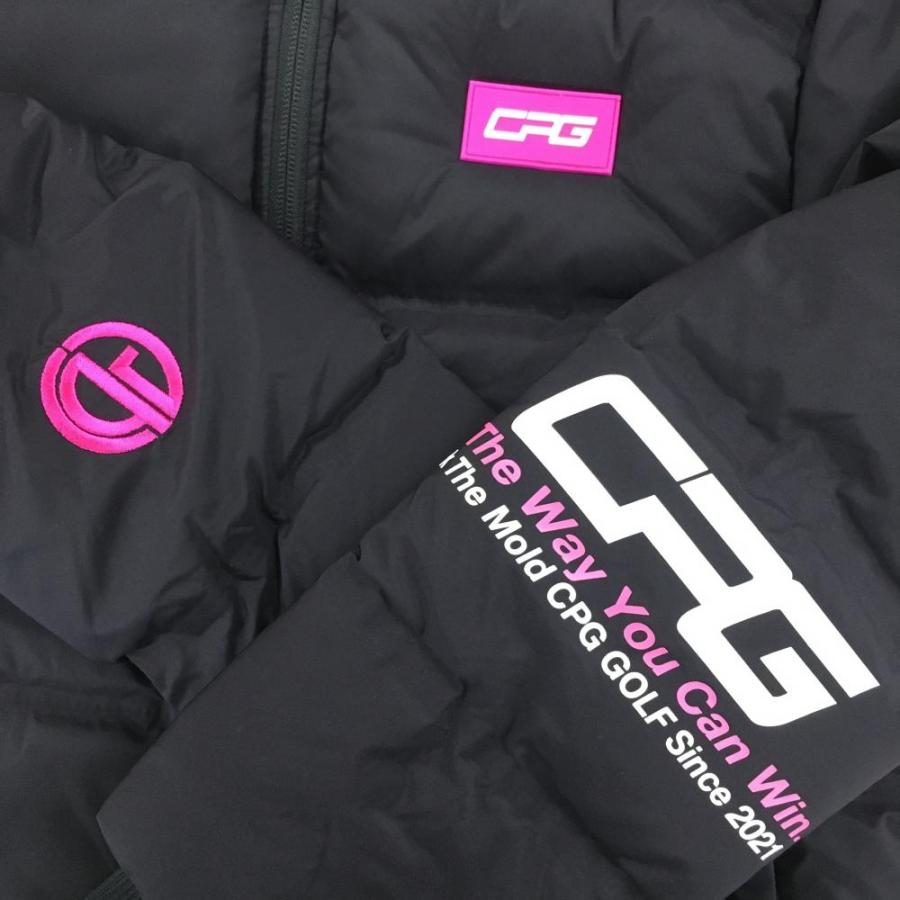CPG GOLF 【新品】CPG ダウンジャケット 黒 ロゴプリント ショート丈