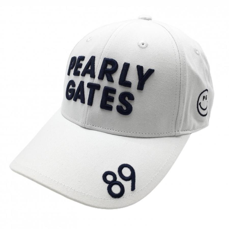 PEARLY GATES（パーリーゲイツ） キャップ 白×ネイビー ニコちゃん
