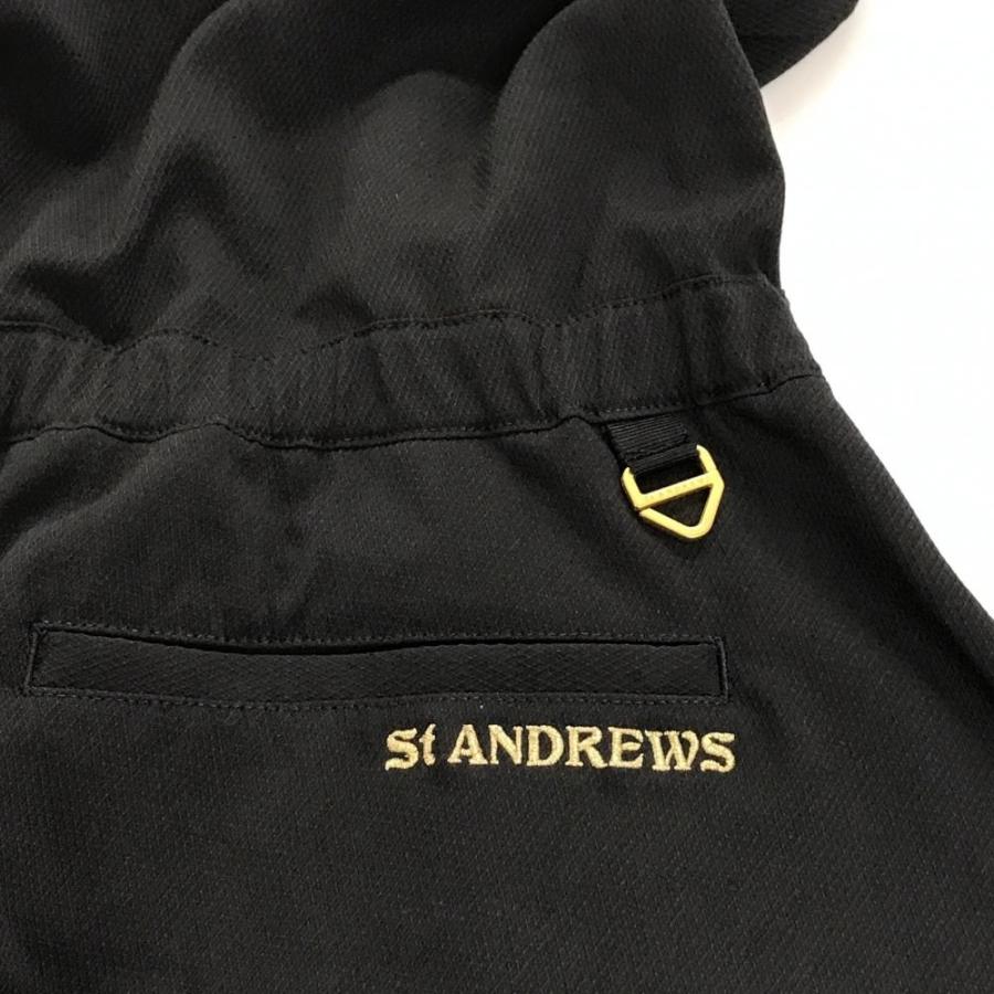 St ANDREWS 【新品】セントアンドリュース 半袖ポロワンピース 黒 袖