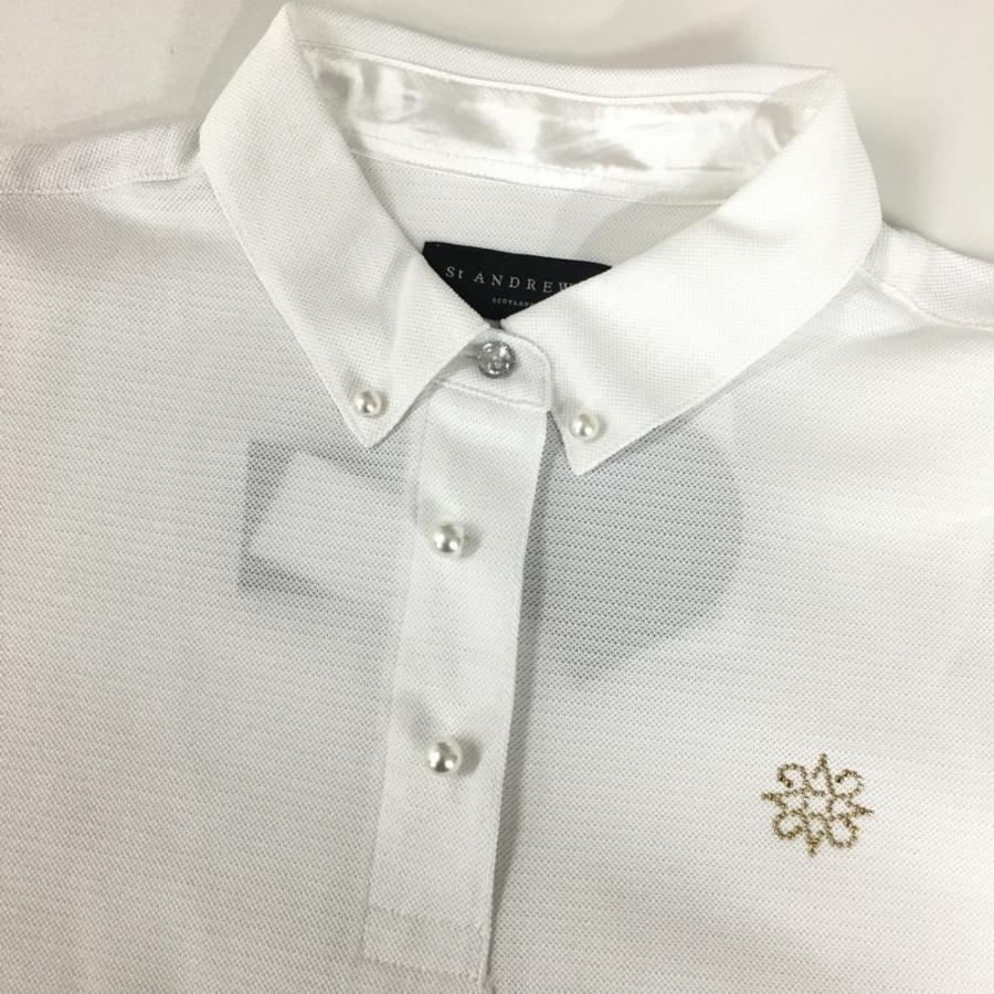 St ANDREWS 【新品】セントアンドリュース 半袖ポロシャツ 白 ロゴ
