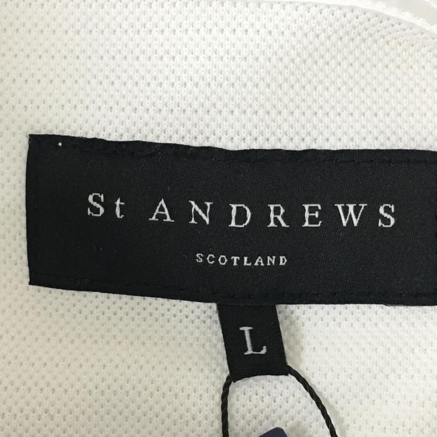 St ANDREWS 【新品】セントアンドリュース 半袖ポロシャツ 白 ロゴ