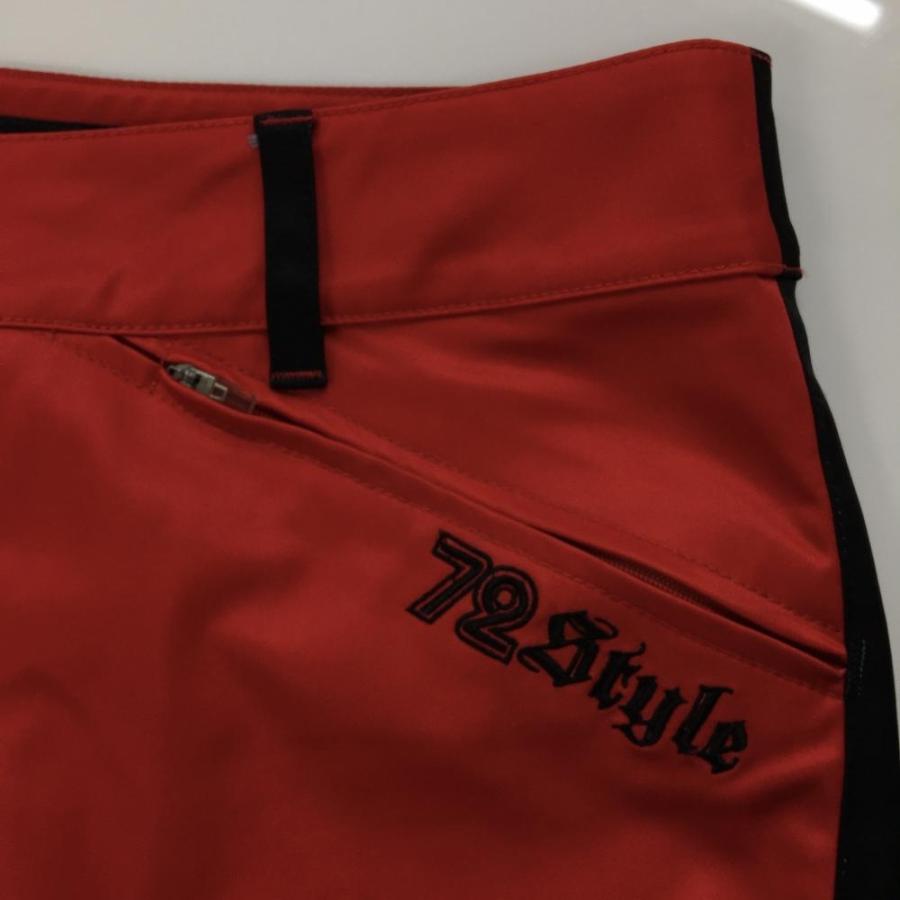 美品】バーディーハント 72Style パンツ レッド×黒 切替 メンズ 34
